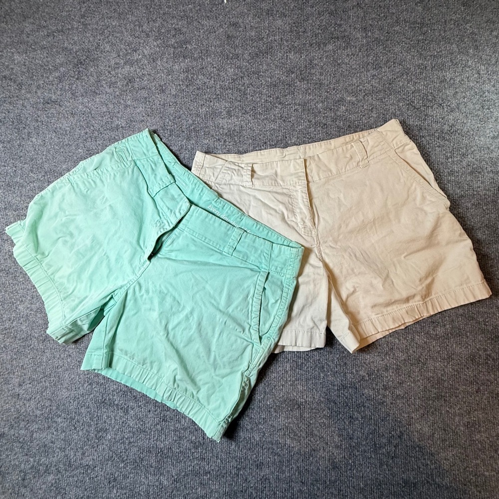 Vineyard Vines Womens Every Day Chino Shorts Bundle Mint Green Khaki Tan Size 6